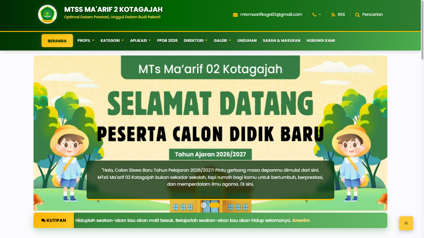 Website Sekolah Landing Page